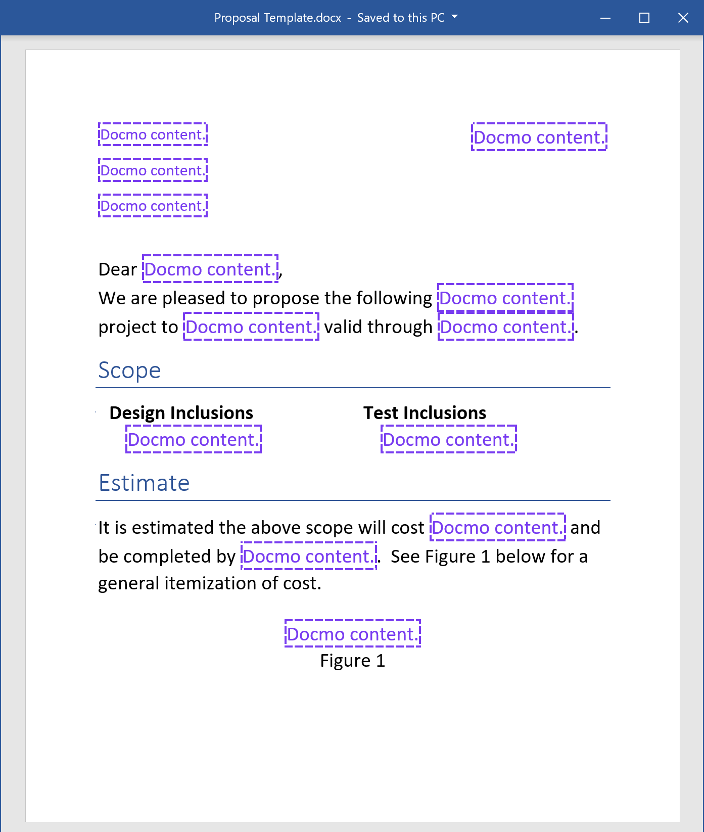 Proposal Automation – Docmo In Cost Proposal Template